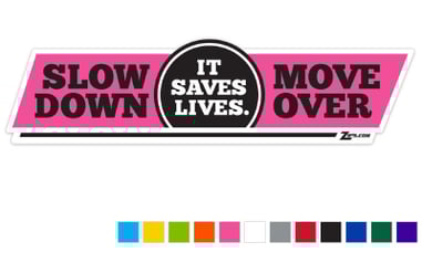 Zip's Reflective Vinyl Pylon Decal - Slow Down Move Over It Saves Lives